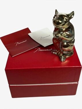 Baccarat Gold Crystal Mouse Figurine Decorative Accent